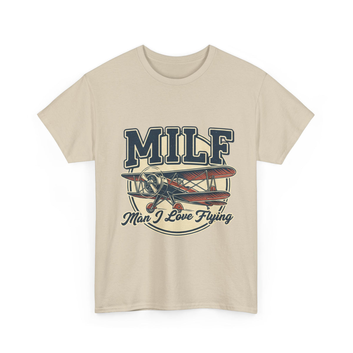 T-Shirt — "MILF: Man I Love Flying" Vintage Airplane Graphic Tee