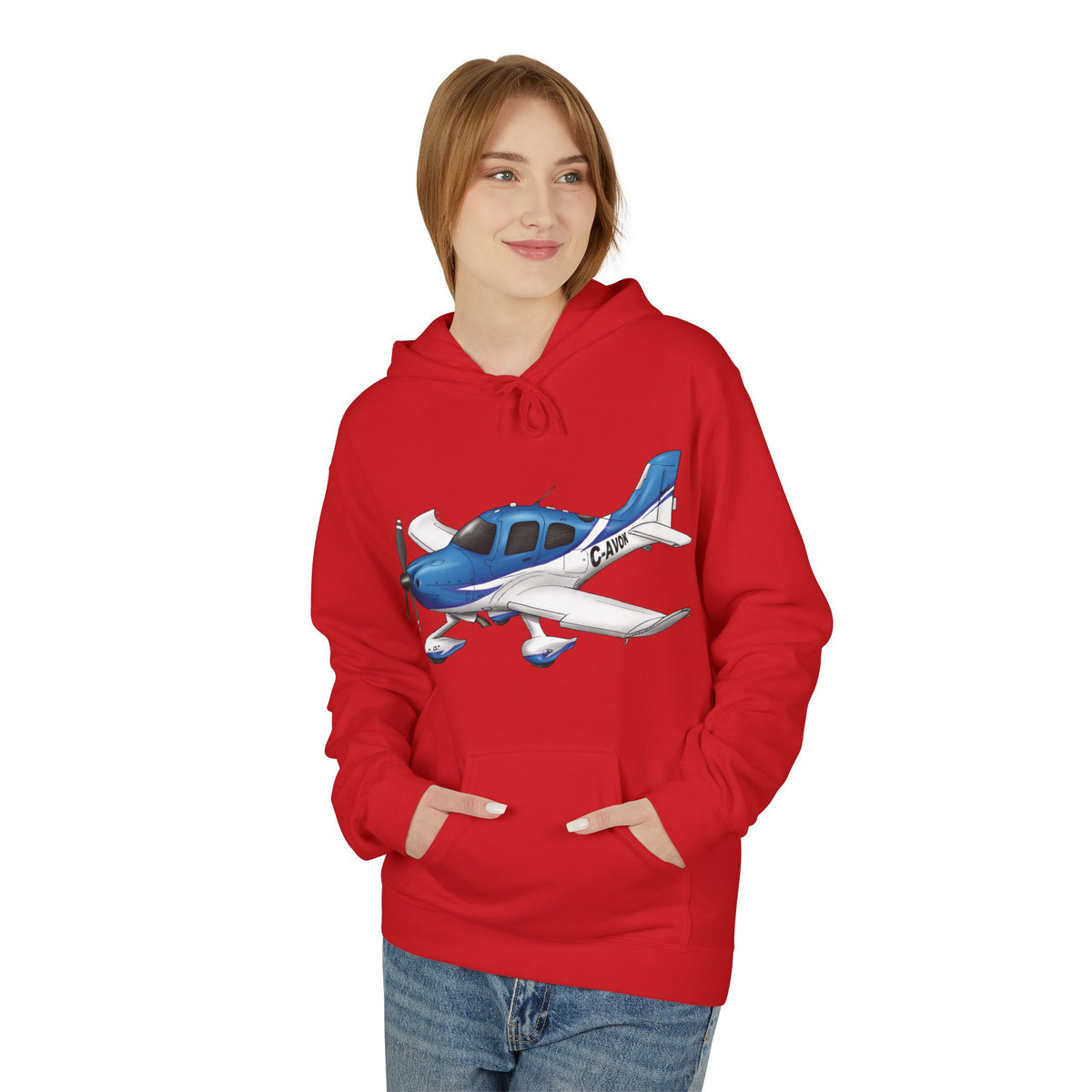 Hoodie - Cirrus Aircraft with CAVOK Design - Perfect Gift for Pilots and Aviation Enthusiasts