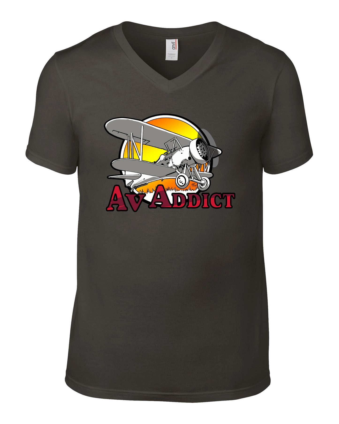 Aviation Addict Sun V-Neck T-Shirt