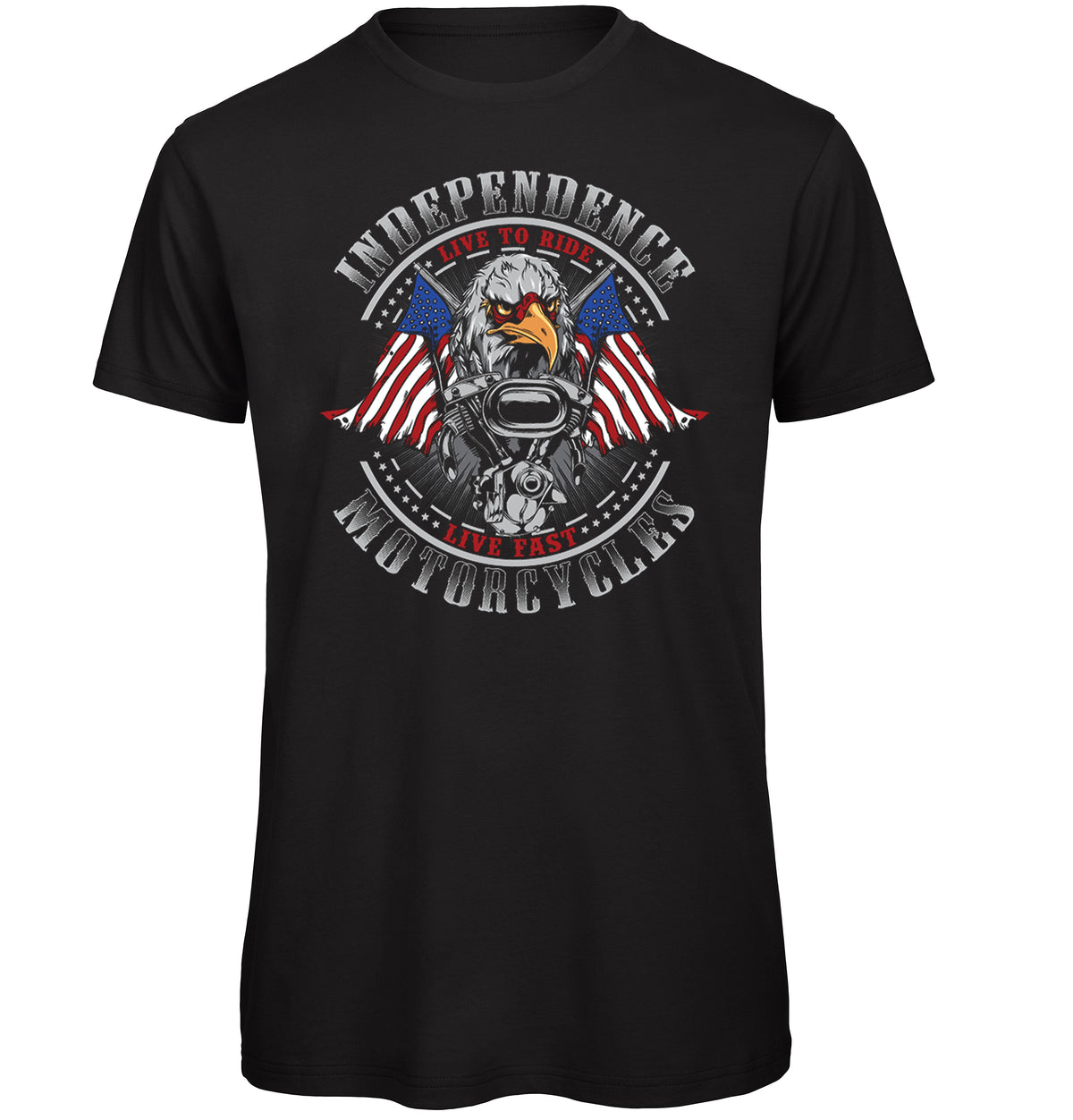 Independence Motorcycles Biker T-Shirt - Funky Aviation