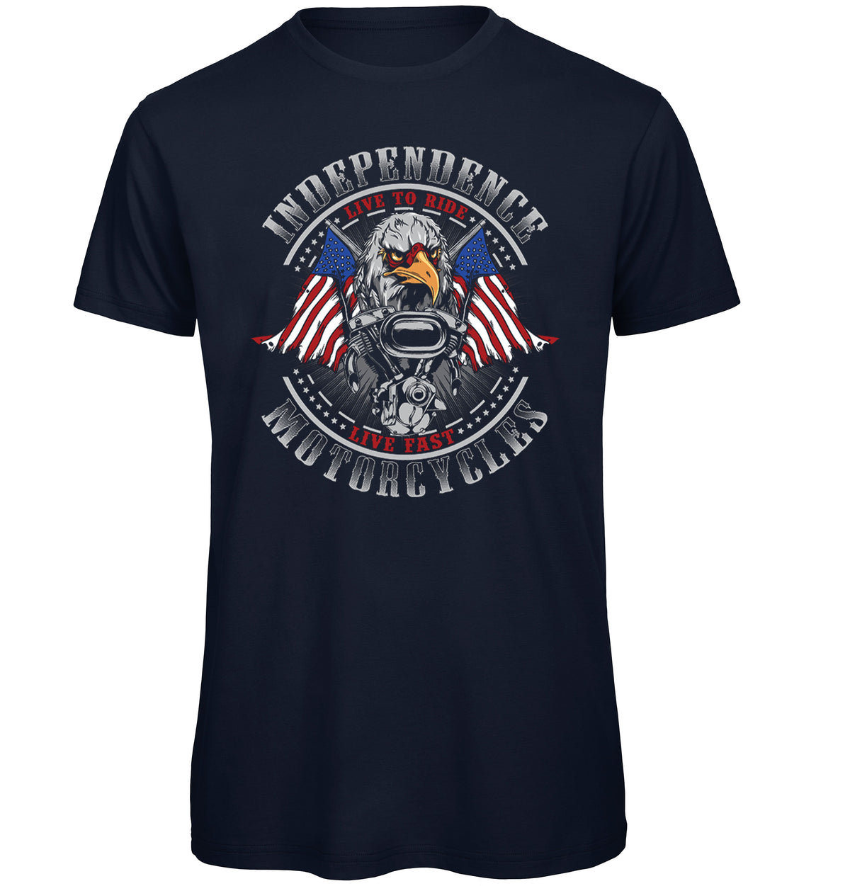 Independence Motorcycles Biker T-Shirt - Funky Aviation