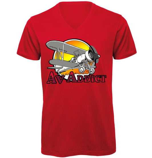 Aviation Addict Sun V-Neck T-Shirt