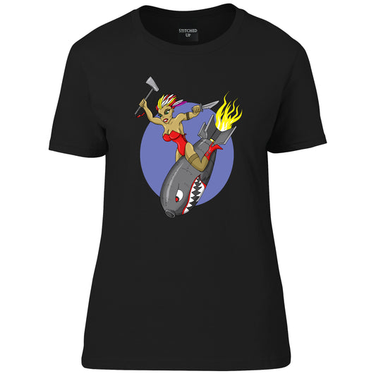 Tomahawk Bomb Girl Aviation Nose Art T Shirt