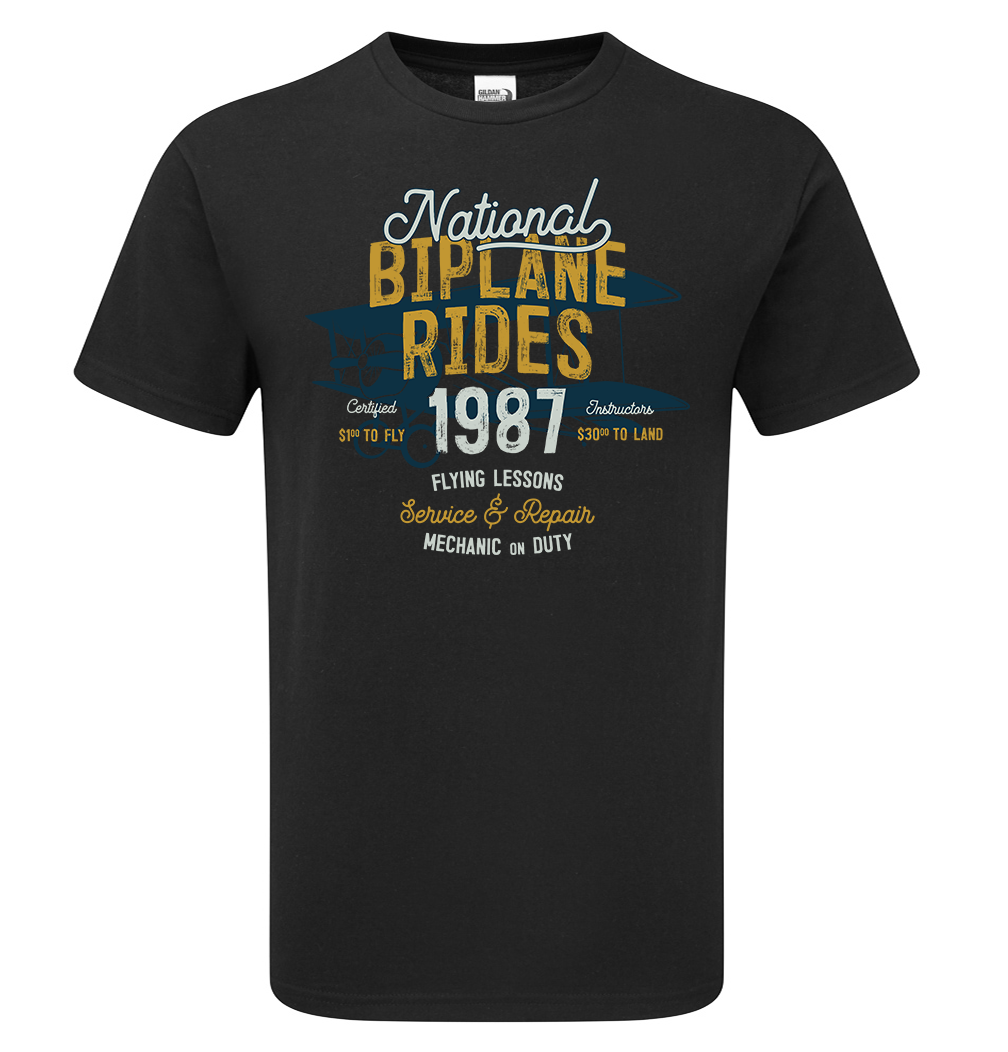 Retro Vintage Bi-Plane T-Shirt