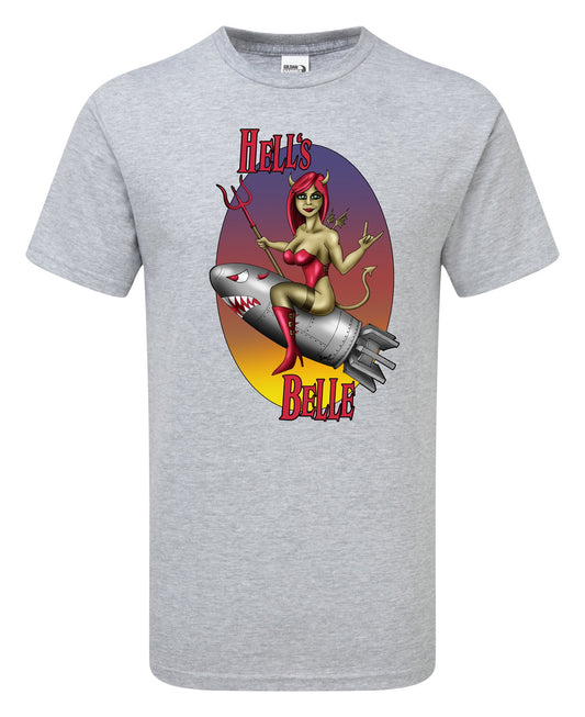 Hells Belle Nose Art Cartoon T-Shirt