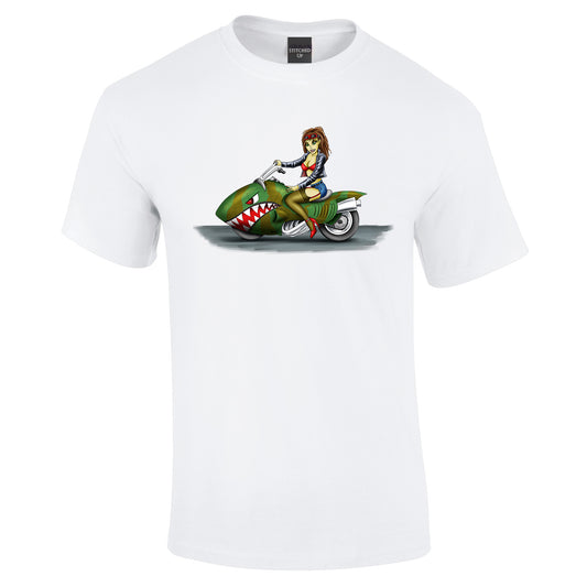 Funky Biker Cartoon T-Shirt