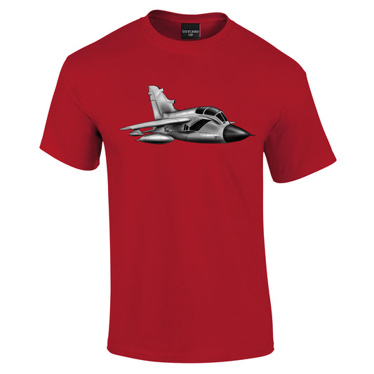 Tornado Jet In Flight Cartoon T-Shirt