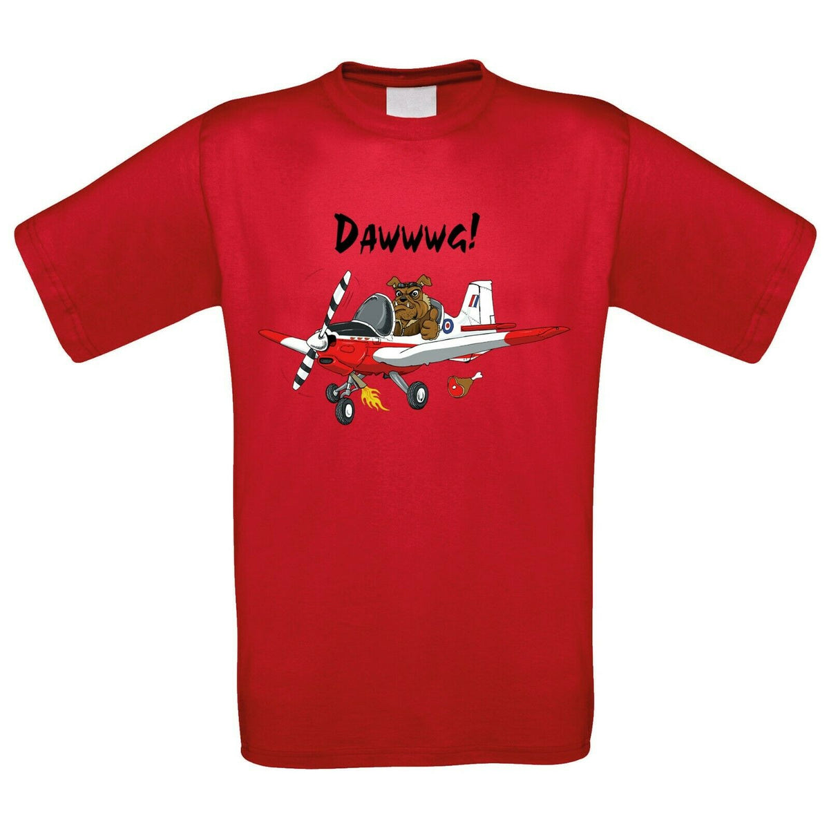 Dawwwg Bulldog Cartoon Aircraft T-Shirt - Funky Aviation