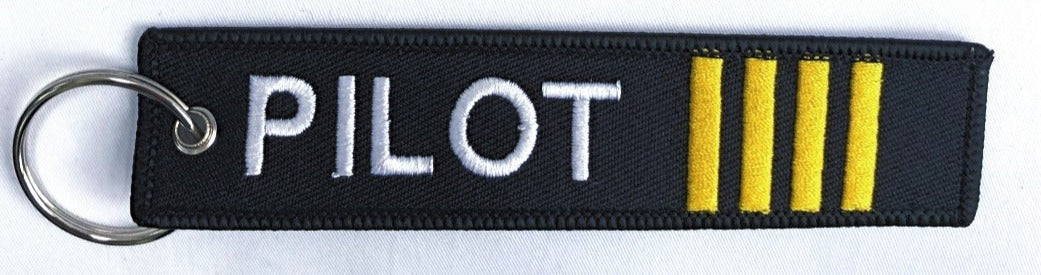 Pilot Embroidered Keyring - Funky Aviation