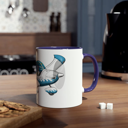 EV97 Eurostar Aqua Club Two-Tone Coffee Mugs, 11oz - Funky Aviation