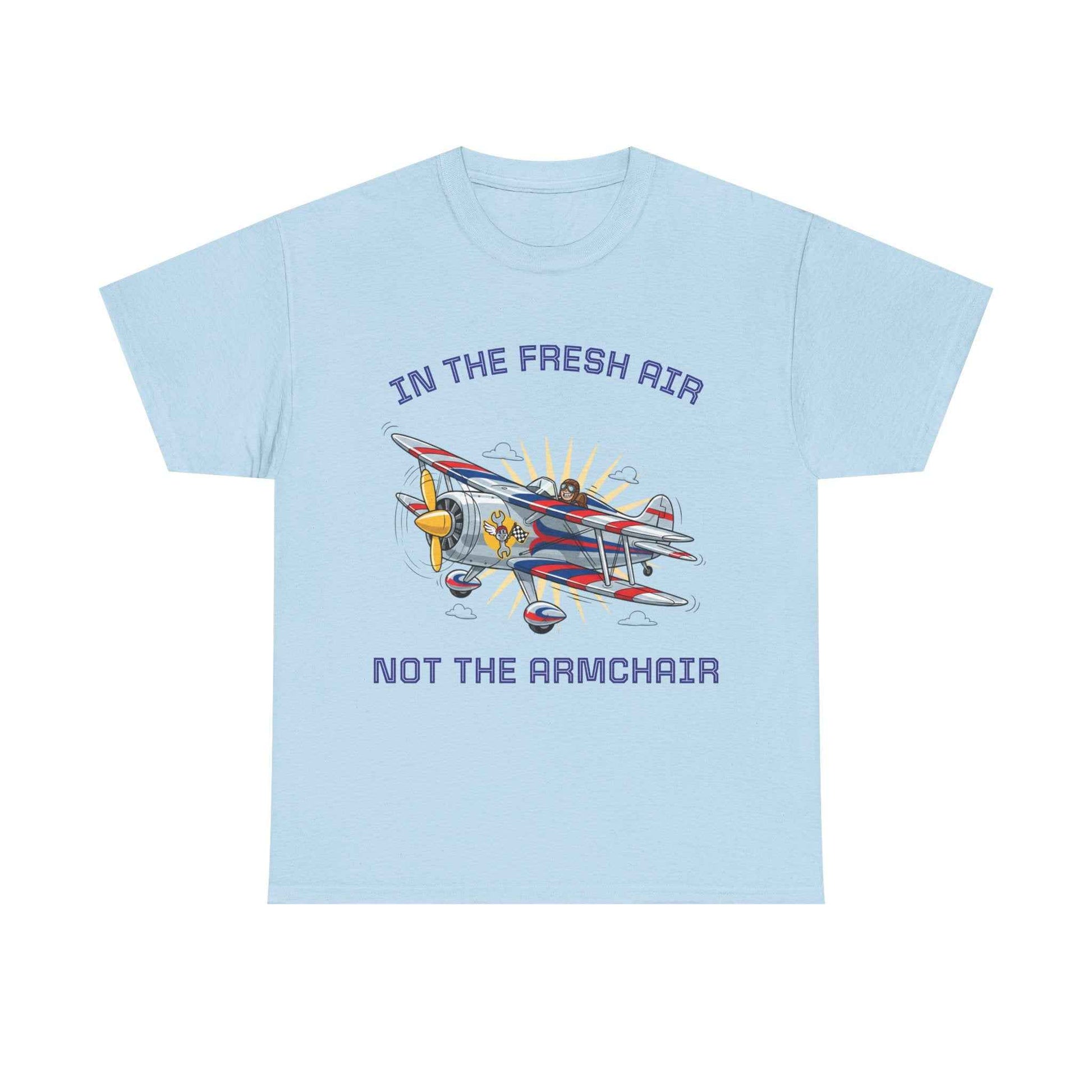 Aviation Adventure T‑Shirt — "In the Fresh Air, Not the Armchair" Vintage Biplane Tee