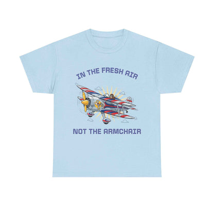 Aviation Adventure T‑Shirt — "In the Fresh Air, Not the Armchair" Vintage Biplane Tee
