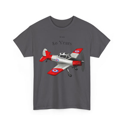 Chipmunk Vintage Airplane Tee — "80 Years" Commemorative Aviation Shirt