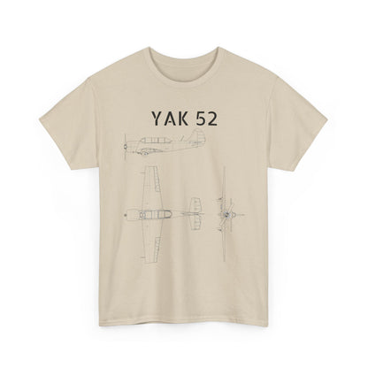 Yak-52 Blueprint T-Shirt — Vintage Aircraft Schematic Tee for Aviation Enthusiasts