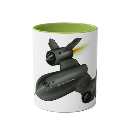 SR71 Blackbird USAF Two-Tone Coffee Mugs, 11oz - Funky Aviation