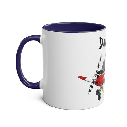 Bulldog Aerobatic Trainer Two-Tone Coffee Mugs, 11oz - Funky Aviation