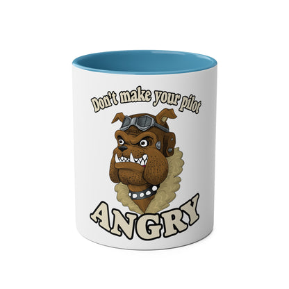Bulldog Pilot Two-Tone Coffee Mugs, 11oz - Funky Aviation