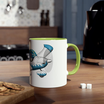 EV97 Eurostar Aqua Club Two-Tone Coffee Mugs, 11oz - Funky Aviation