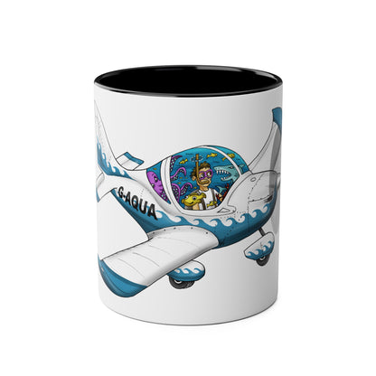 EV97 Eurostar Aqua Club Two-Tone Coffee Mugs, 11oz - Funky Aviation