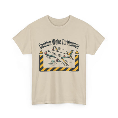 Caution Woke Turbulence Tee — Funny Travel Shirt for Aviation Fans