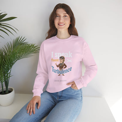 Aviation Crewneck Sweatshirt – "Fluent Turbulence" Vintage Pilot Graphic