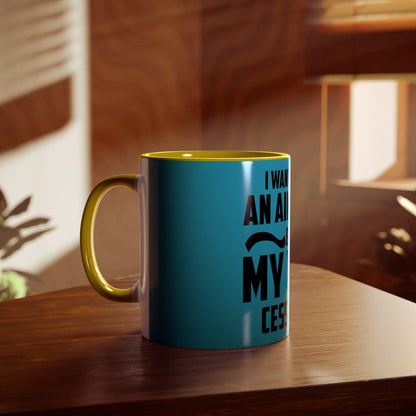Cess-Nah Slogan Two-Tone Coffee Mugs, 11oz - Funky Aviation