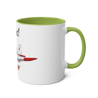 Bulldog Aerobatic Trainer Two-Tone Coffee Mugs, 11oz - Funky Aviation