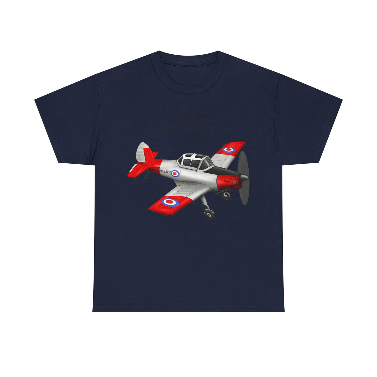 Chipmunk Vintage Airplane Tee — "80 Years" Commemorative Aviation Shirt