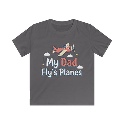 Kids Tee — “My Dad Fly’s Planes” Airplane Graphic Father’s Day Shirt