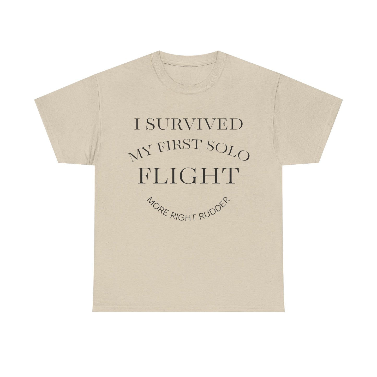 I Survived My First Solo Flight Unisex Heavy Cotton Tee