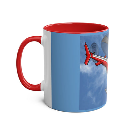Bell Jet Ranger Helicopter Two-Tone Coffee Mugs, 11oz - Funky Aviation