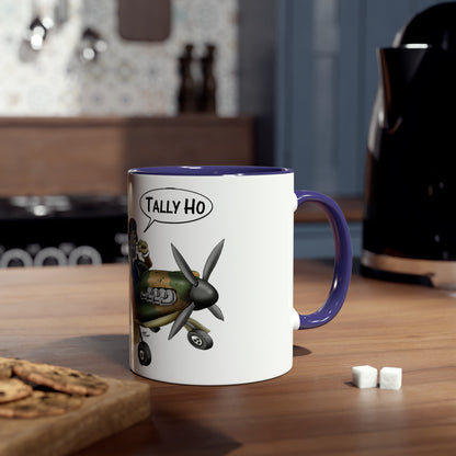 Tally Ho Spitfire Two-Tone Coffee Mugs, 11oz - Funky Aviation