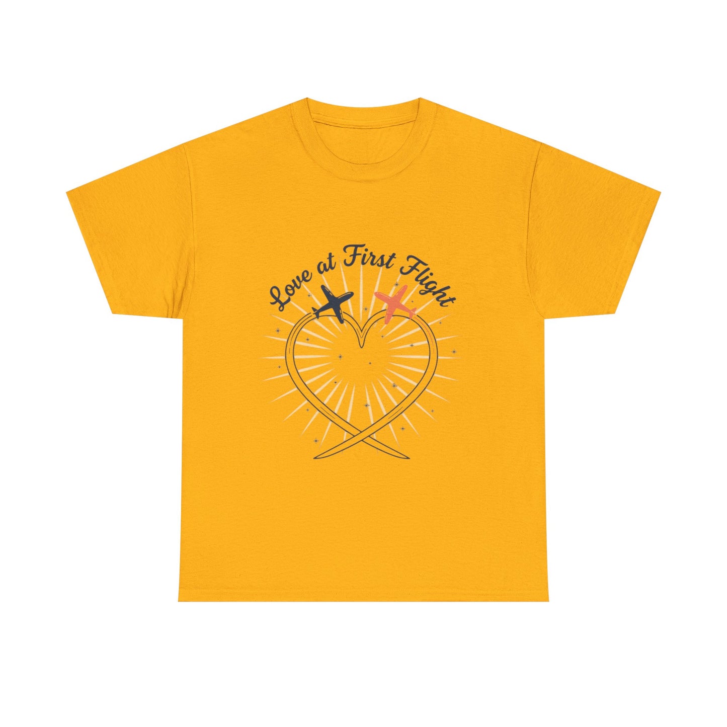 Love at First Flight Tee — Romantic Airplane Heart Valentine's Shirt