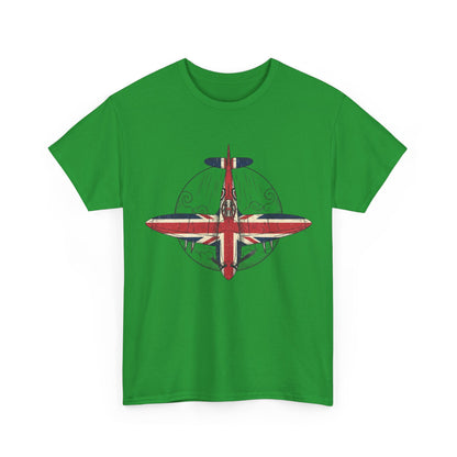 Vintage British Spitfire T-Shirt — Union Jack Warplane Graphic Tee