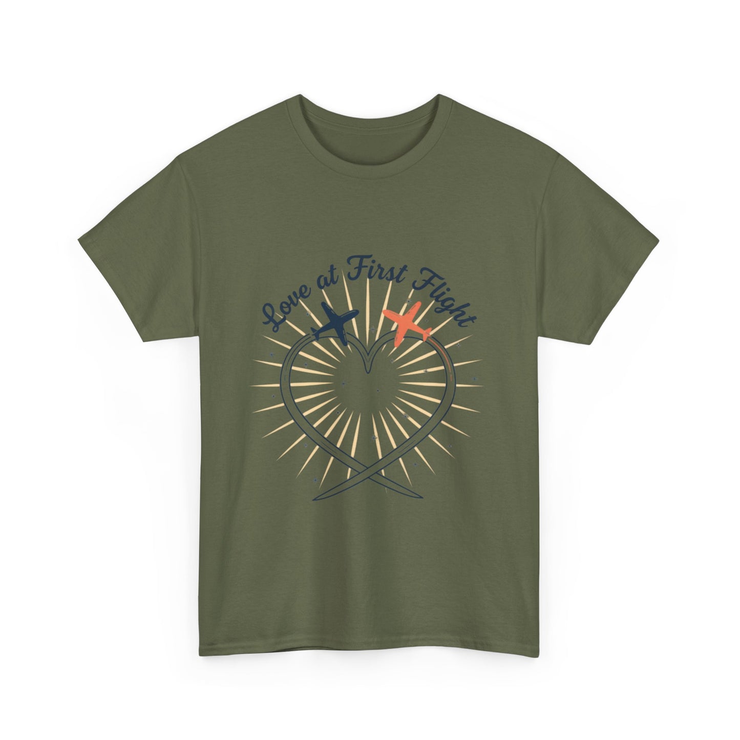 Love at First Flight Tee — Romantic Airplane Heart Valentine's Shirt