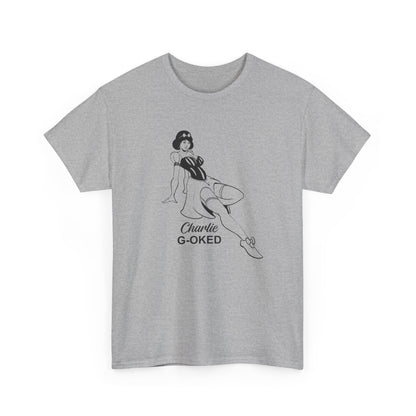 Cotton Tee - The Nose Art Cessna G-OKED Aircraft Cartoon Design