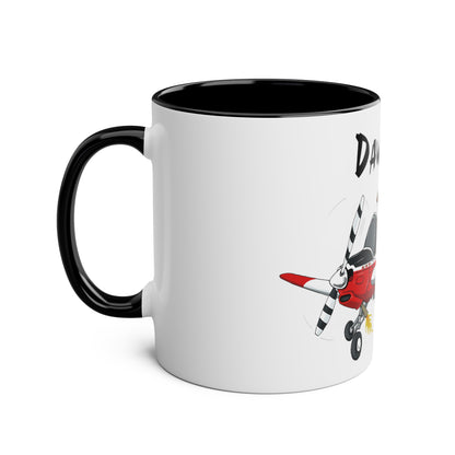 Bulldog Aerobatic Trainer Two-Tone Coffee Mugs, 11oz - Funky Aviation