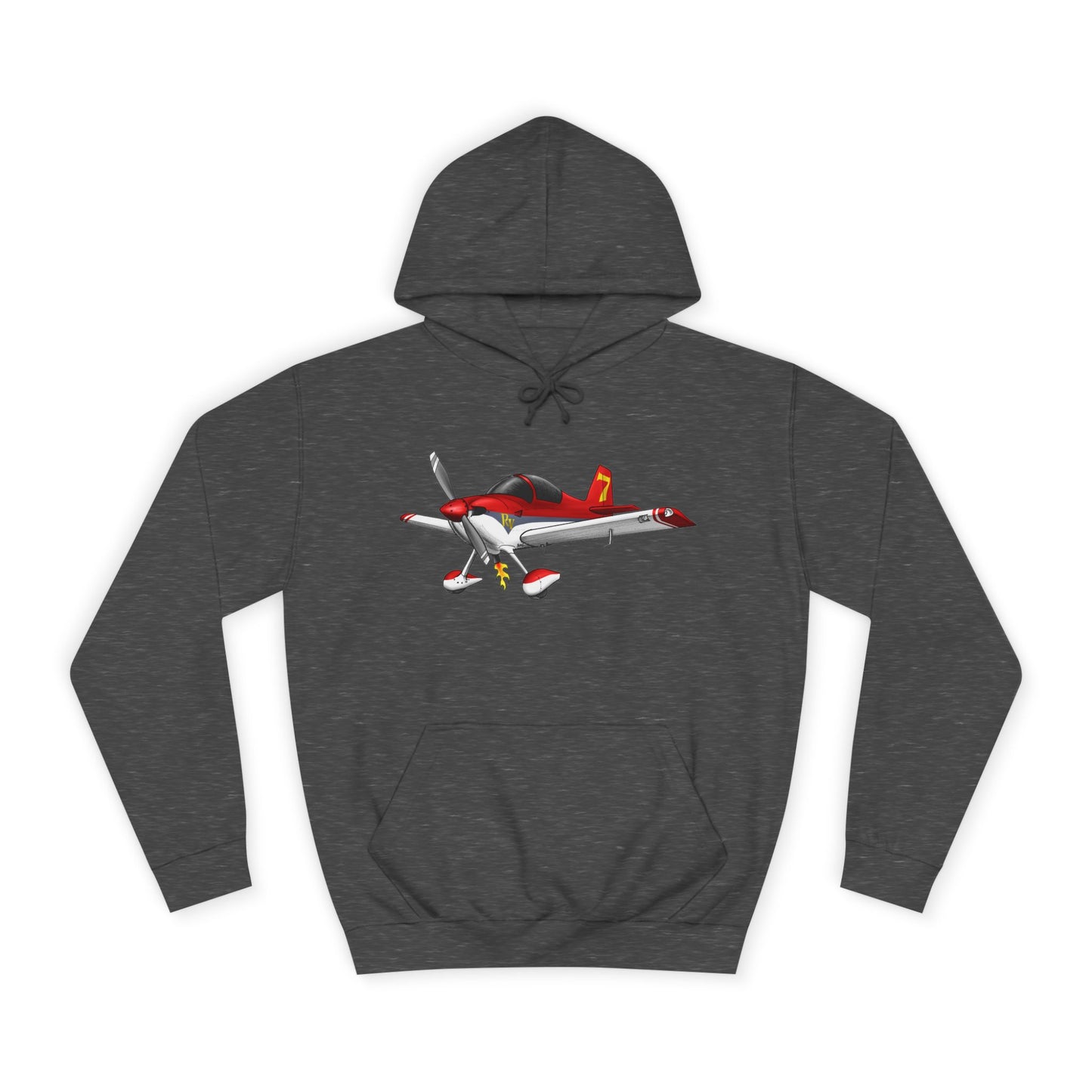 RV7 Aviation Hoodie — Small Red Aerobatic Aircraft Graphic