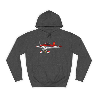 RV7 Aviation Hoodie — Small Red Aerobatic Aircraft Graphic