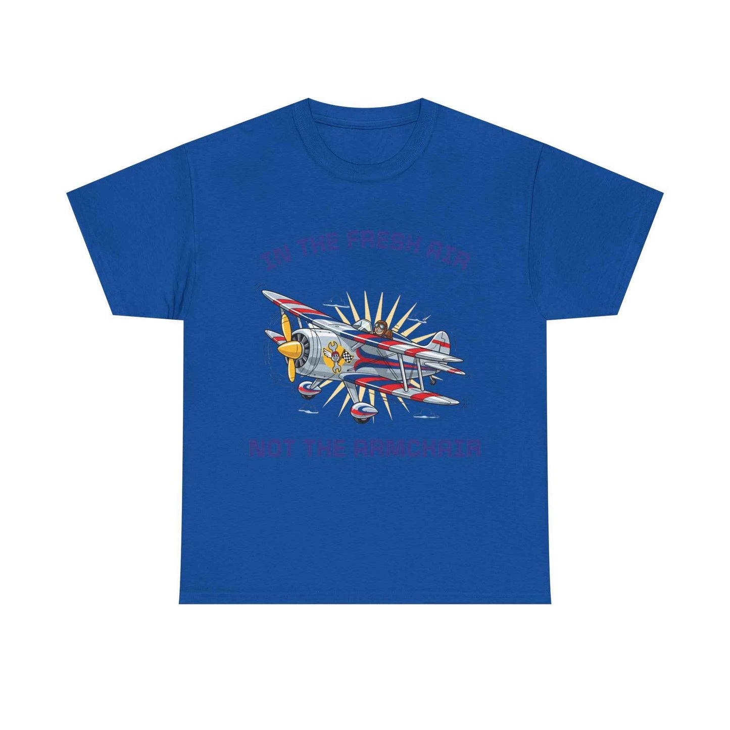 Aviation Adventure T‑Shirt — "In the Fresh Air, Not the Armchair" Vintage Biplane Tee