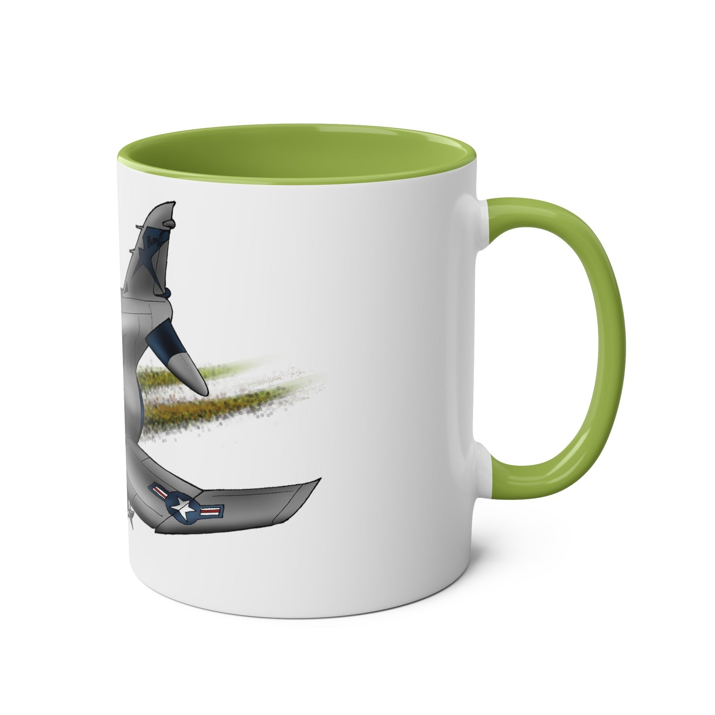 Phantom Fighter Jet Two-Tone Coffee Mugs, 11oz