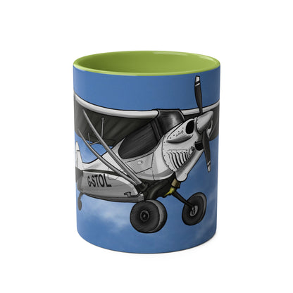 Super Cub STOL Design Two-Tone Coffee Mugs, 11oz - Funky Aviation