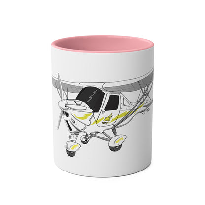 Yellow Decals Cartoon Ikarus C42 Microlight 11oz Coffee Mug