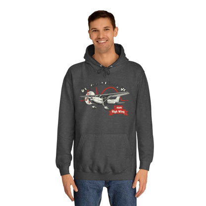 Aviation Hoodie — Vintage Cessna Plane "Team High Wing" Pullover
