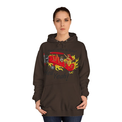 Hell Yeah! Flaming Plane Graphic Hoodie