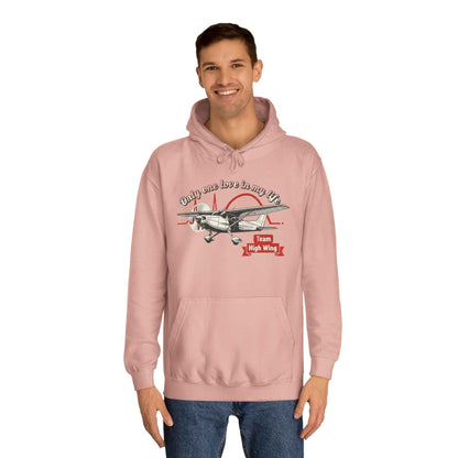 Aviation Hoodie — Vintage Cessna Plane "Team High Wing" Pullover