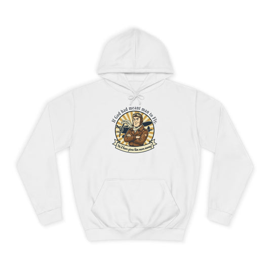Aviator Retro College Hoodie — “I’ll Save You From The Storm” Vintage Pilot Graphic