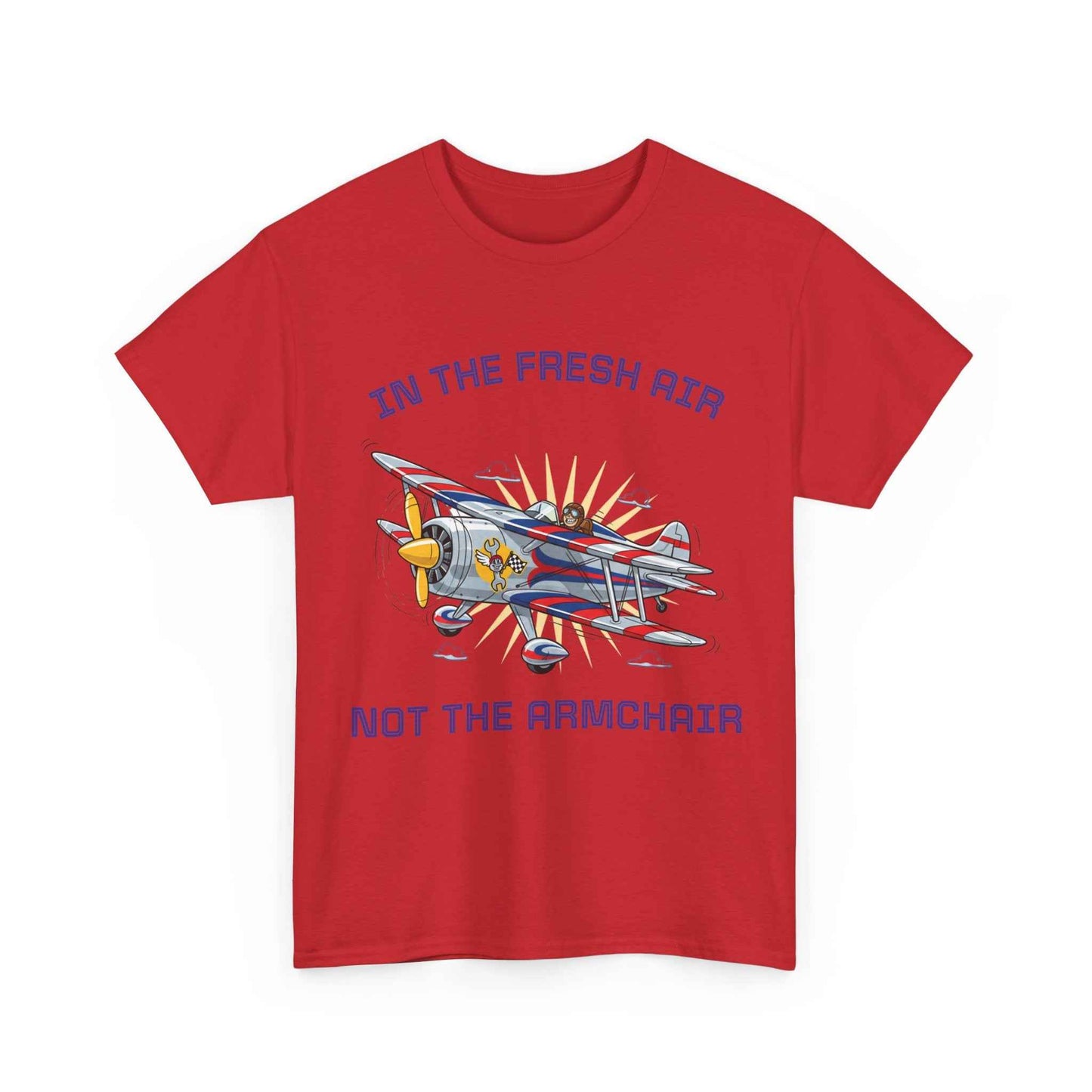 Aviation Adventure T‑Shirt — "In the Fresh Air, Not the Armchair" Vintage Biplane Tee