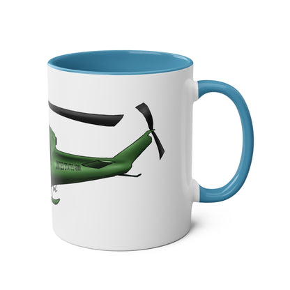 Huey Chopper Two-Tone Coffee Mugs, 11oz - Funky Aviation