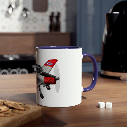 Chipmunk Tailwheel Two-Tone Coffee Mugs, 11oz - Funky Aviation